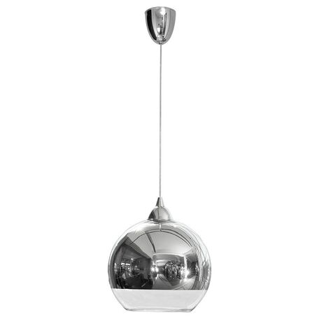 Подвесной светильник Nowodvorski Globe 4953, 1xE27x60W, хром, хром с прозрачным, прозрачный с хромом, металл, стекло