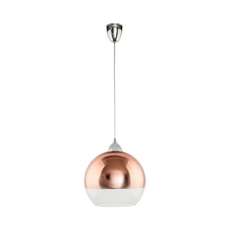 Подвесной светильник Nowodvorski Globe Copper 5764, 1xE27x60W, хром, медь с прозрачным, прозрачный с медью, металл, стекло
