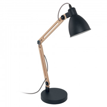 Настольная лампа Eglo Torona 1 96958, 1xE14x28W, коричневый, черный, дерево, металл