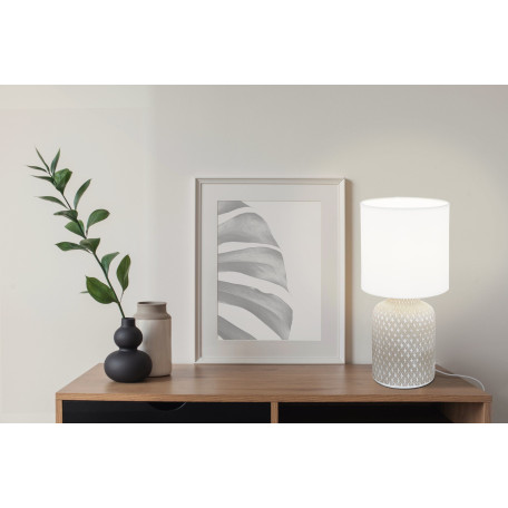 Настольная лампа Eglo Bellariva 97774, 1xE14x40W, серый, белый, керамика, текстиль - миниатюра 3