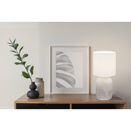 Настольная лампа Eglo Bellariva 97774, 1xE14x40W, серый, белый, керамика, текстиль - миниатюра 4