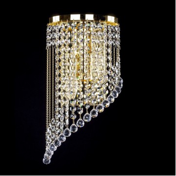 Бра Artglass GWEN LEFT CE, 2xE14x40W, золото, прозрачный, металл, хрусталь Artglass Crystal Exclusive - миниатюра 1