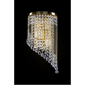 Бра Artglass GWEN RIGHT DROPS SP, 2xE14x40W, золото, прозрачный, металл, кристаллы SPECTRA Swarovski