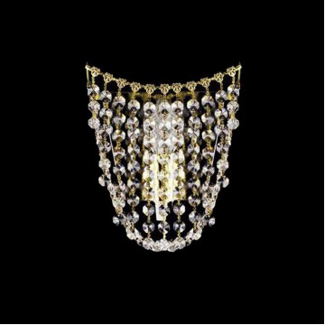 Бра Artglass HORTENSIE I. SP, 1xE14x40W, золото, прозрачный, металл, кристаллы SPECTRA Swarovski
