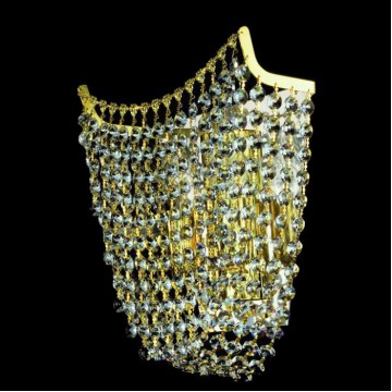 Бра Artglass HORTENSIE II. CE, 2xE14x40W, золото, прозрачный, металл, хрусталь Artglass Crystal Exclusive - миниатюра 1