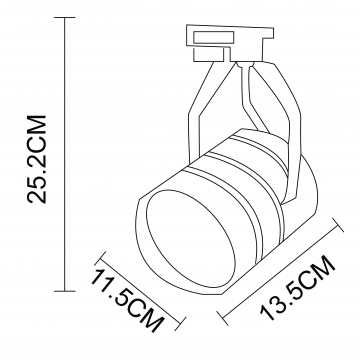 Схема с размерами Arte Lamp Instyle A2718PL-1WH