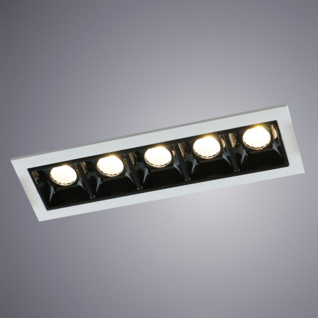 Встраиваемый светодиодный светильник Arte Lamp Instyle Grill A3153PL-5BK, LED 11,25W 3000K 675lm CRI≥80, белый, черно-белый, металл