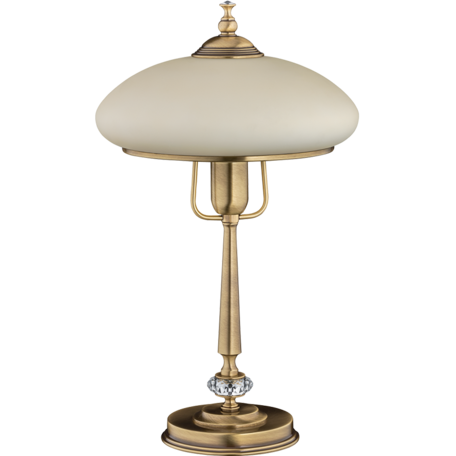 Настольная лампа Kutek San Marino Swarovski SAN-LG-1(Z)SW, 1xE27x60W, золото, белый, металл с хрусталем, стекло - миниатюра 1