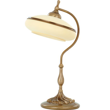 Настольная лампа Kutek San Marino SAN-LN-1(P), 1xE27x60W, бронза, белый, металл, стекло - миниатюра 1