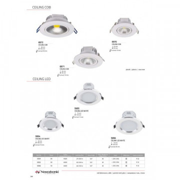 Встраиваемый светодиодный светильник Nowodvorski Downlight Cob 6970, LED 3W 3000K 215lm, белый, пластик - миниатюра 3