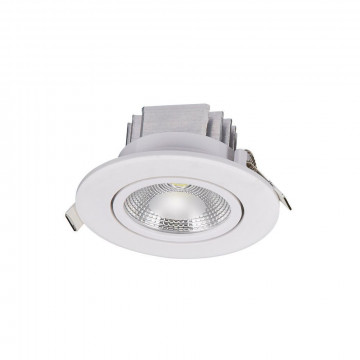 Встраиваемый светодиодный светильник Nowodvorski Downlight Cob 6971, LED 5W 3000K 380lm, белый, пластик