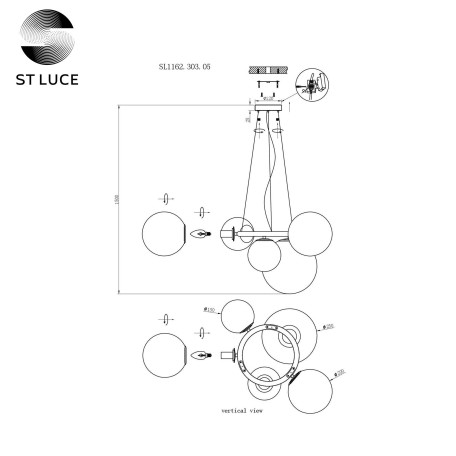 Схема с размерами ST Luce SL1162.303.05