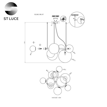 Схема с размерами ST Luce SL1162.303.07