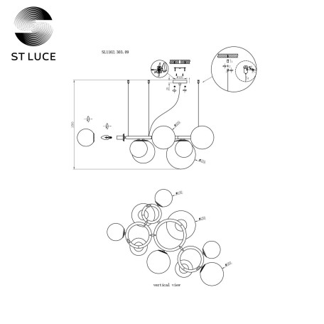 Схема с размерами ST Luce SL1162.303.09