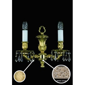 Бра Artglass ISLA II. WHITE GOLD CE - 8003, 2xE14x40W, золото с белым, янтарь, металл, хрусталь Artglass Crystal Exclusive