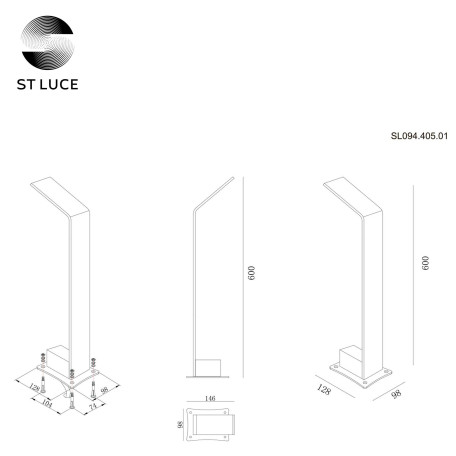 Схема с размерами ST Luce SL094.405.01