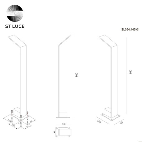 Схема с размерами ST Luce SL094.445.01