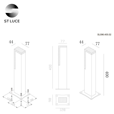 Схема с размерами ST Luce SL096.405.02