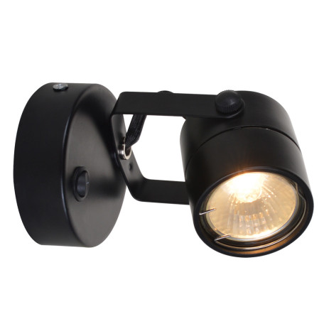 Настенный светильник с регулировкой направления света Arte Lamp Lente A1310AP-1BK, 1xGU10x50W, черный, металл - миниатюра 1