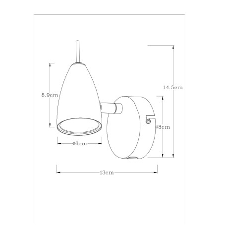 Схема с размерами Arte Lamp A1966AP-1GY
