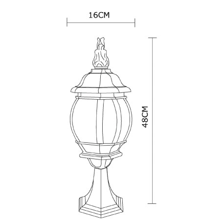 Схема с размерами Arte Lamp A1044FN-1BN