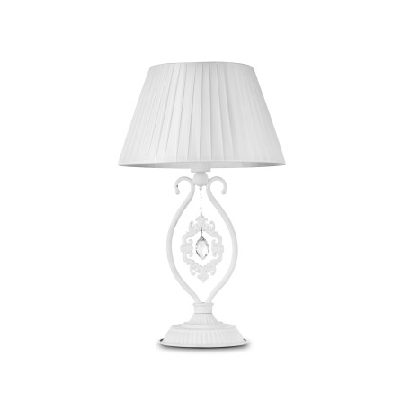 Настольная лампа Maytoni Passarinho ARM001-11-W, 1xE14x40W, белый, прозрачный, металл, текстиль, хрусталь