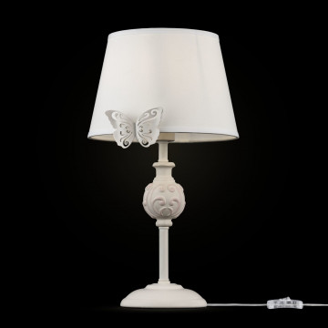 Настольная лампа Maytoni Fiona ARM032-11-PK, 1xE14x40W, белый с розовым, белый, металл, текстиль - миниатюра 2