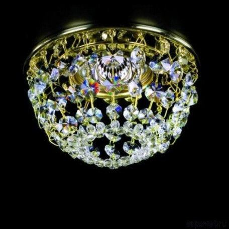 Встраиваемый светильник Artglass SPOT 08 CE SALE, 1xGU10x35W, золото, прозрачный с золотом, прозрачный, металл, хрусталь Artglass Crystal Exclusive