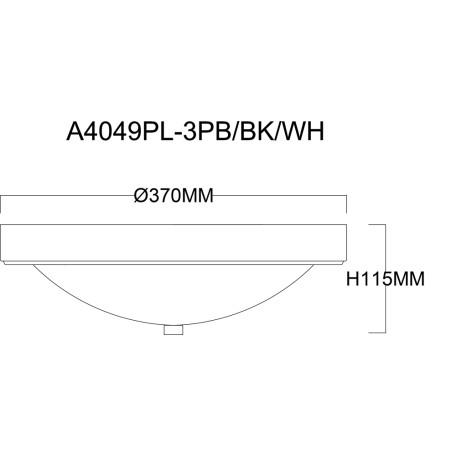 Схема с размерами Arte Lamp A4049PL-3PB