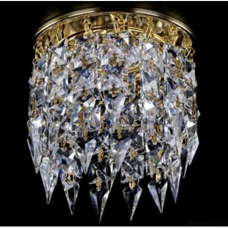 Встраиваемый светильник Artglass SPOT 11 CE SALE, 1xGU10x35W, золото, прозрачный с золотом, прозрачный, металл, хрусталь Artglass Crystal Exclusive