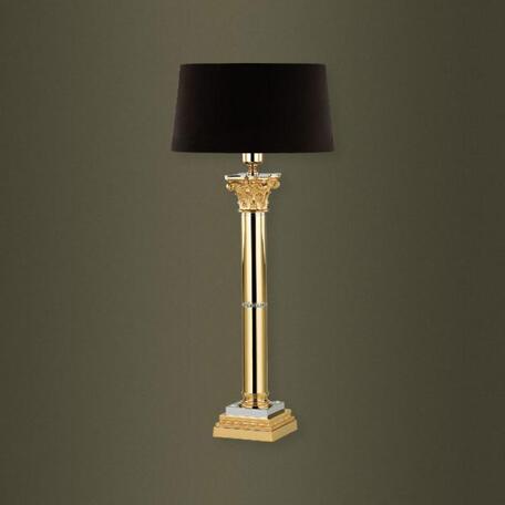 Настольная лампа Kutek Vera VER-LG-1(Z/L), 1xE27x60W, золото, черный, металл, текстиль - миниатюра 1