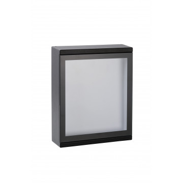 Светодиодный светильник-указатель Lucide Cadra 27879/06/30, IP54, LED 6W 3000K 312lm, черный, металл со стеклом, стекло - миниатюра 2