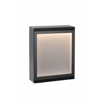 Светодиодный светильник-указатель Lucide Cadra 27879/06/30, IP54, LED 6W 3000K 312lm, черный, металл со стеклом, стекло - миниатюра 4