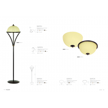 Настольная лампа Nowodvorski Baron 4996, 1xE27x60W, коричневый с золотой патиной, бежевый, металл, стекло - миниатюра 2