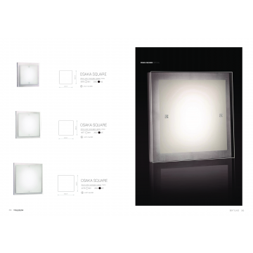 Потолочный светильник Nowodvorski Osaka Square 2902, 2xE27x60W, венге, белый с прозрачным, прозрачный с белым, дерево, стекло - миниатюра 2