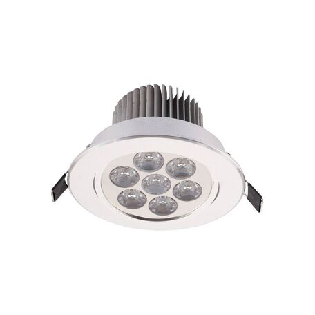 Встраиваемый светодиодный светильник Nowodvorski Downlight LED 6823, LED 7W 4000K 700~770lm, серебро, металл, металл с пластиком
