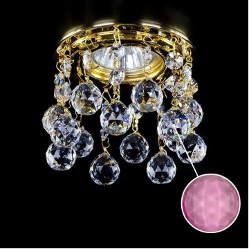 Встраиваемый светильник Artglass SPOT 20 CE - 1001, 1xGU10x35W, золото, розовый, металл, хрусталь Artglass Crystal Exclusive