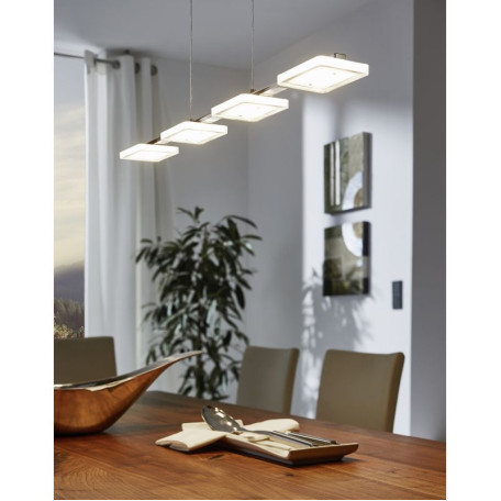 Подвесной светодиодный светильник Eglo Cartama 94244, LED 18W 3000K 1920lm, хромированный, белый, металл, пластик - миниатюра 2