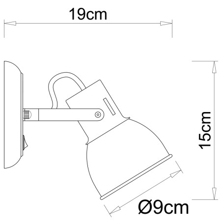 Схема с размерами Arte Lamp A1677AP-1GO