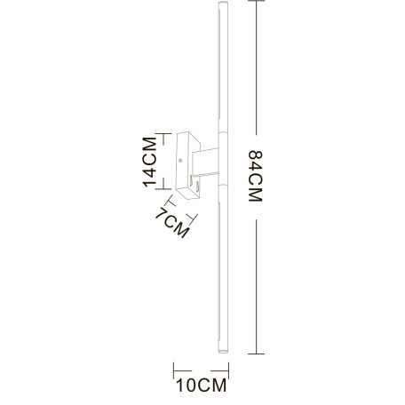 Схема с размерами Arte Lamp A2029AP-1CC