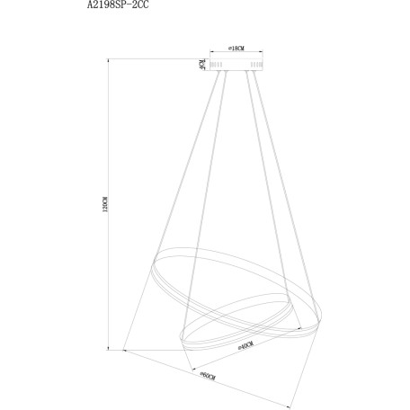Схема с размерами Arte Lamp A2198SP-2CC