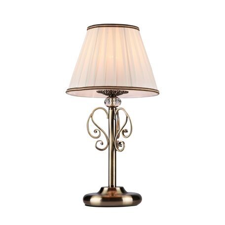 Настольная лампа Maytoni Vintage ARM420-22-R, 1xE14x40W, бронза с прозрачным, белый, металл, текстиль