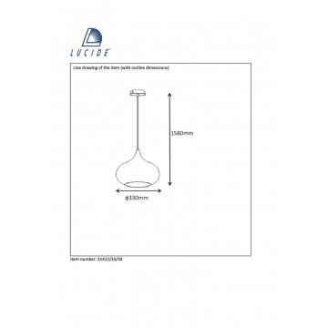 Подвесной светильник Lucide Riva 31412/33/30, черный, металл - миниатюра 2