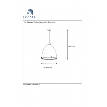 Подвесной светильник Lucide Loft 31416/50/12, 1xE27x60W - миниатюра 2