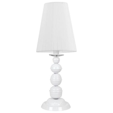 Настольная лампа Nowodvorski Bianco 4228, 1xE27x60W, белый с прозрачным, белый, металл, стекло, текстиль - миниатюра 1