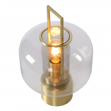 Настольная лампа Lucide Sofia 45583/01/02, 1xE27x40W, матовое золото, прозрачный, металл, стекло - миниатюра 5