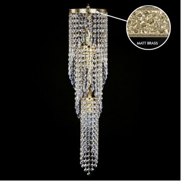 Бра Artglass KAMILA DROPS MATT BRASS CE, 3xE14x40W, золото, прозрачный, металл, хрусталь Artglass Crystal Exclusive - миниатюра 1