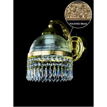 Бра Artglass KARAT I. POLISHED SP, 1xE14x60W, золото, прозрачный с золотом, золото с прозрачным, прозрачный, металл, стекло с металлом, кристаллы SPECTRA Swarovski