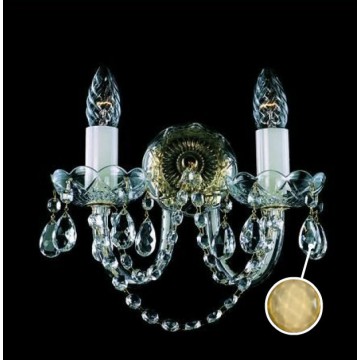 Бра Artglass KARIN II. FULL CUT ST CE - 8003, 2xE14x40W, золото с прозрачным, золото с белым, прозрачный с золотом, янтарь, стекло, хрусталь Artglass Crystal Exclusive - миниатюра 1