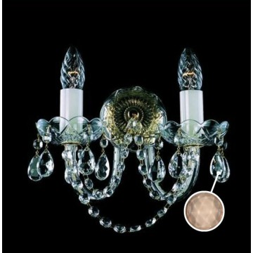 Бра Artglass KARIN II. FULL CUT ST CE - 8008, 2xE14x40W, золото с прозрачным, золото с белым, прозрачный с золотом, коньячный, стекло, хрусталь Artglass Crystal Exclusive - миниатюра 1
